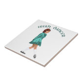 Ierse danser in turquoise zachte schoenen tegeltje (Zijkant)