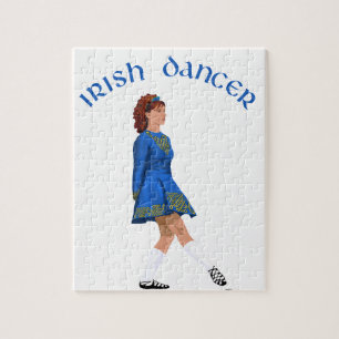Ierse danser in zachte schoenen in het blauw legpuzzel