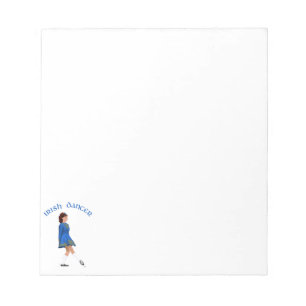 Ierse danser in zachte schoenen in het blauw notitieblok