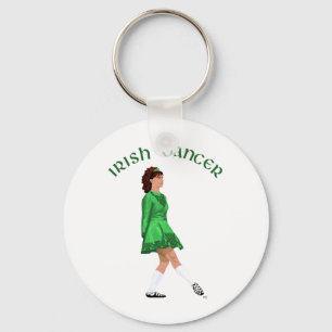 Ierse danser in zachte schoenen in het groen sleutelhanger