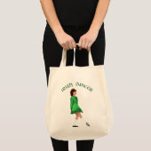 Ierse danser in zachte schoenen in het groen tote bag (Voorkant (product))