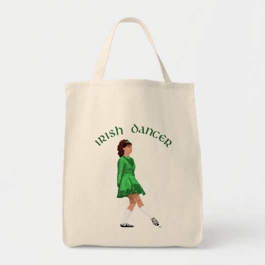 Ierse danser in zachte schoenen in het groen tote bag (Voorkant)