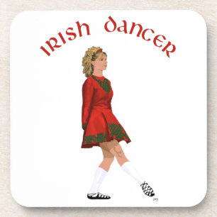 Ierse danser in zachte schoenen in het rood bier onderzetter
