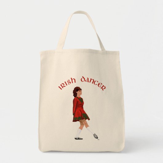 Ierse danser in zachte schoenen met rode jurk tote bag (Voorkant)
