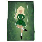 Ierse danser met blond haar | Green Clovers Dance Medium Cadeauzakje (Achterkant)