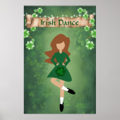 Ierse danser met bruine haar | Irish Dance Poster (Voorkant)
