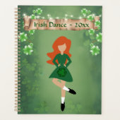 Ierse danser met Red Hair en Clovers Dance Planner (Voorkant)