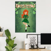 Ierse danser met Red Hair | Irish Dance Poster (Thuiskantoor)