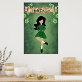 Ierse danser met zwarte haarklop | Irish Dance Poster (Keuken)