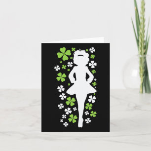 Ierse danser Silhouette Clover Ireland Shamrock Ir Kaart