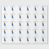 Ierse danseres blond in het blauw cadeaupapier (Vlak)