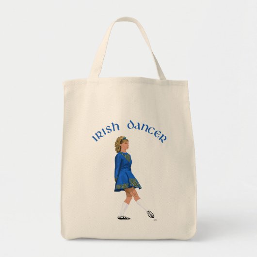 Ierse danseres blond in het blauw tote bag (Voorkant)