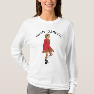 Ierse danseres blond in het rood t-shirt
