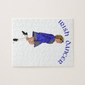 Ierse danseres blondine in het blauw legpuzzel (Horizontaal)