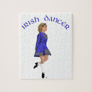 Ierse danseres blondine in het blauw legpuzzel