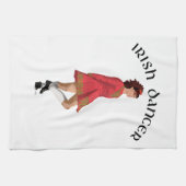 Ierse danseres brunette in het rood theedoek (Horizontaal)