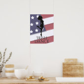 Ierse danseres en Amerikaanse vlaggestalte Poster (Keuken)