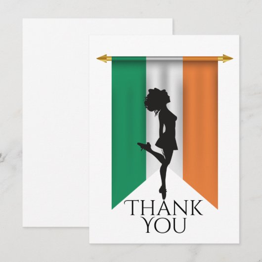 Ierse danseres en vlag van de Ierse dans Bedankkaart (Voorkant / Achterkant)
