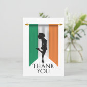 Ierse danseres en vlag van de Ierse dans Bedankkaart (Staand voorkant)