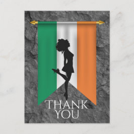 Ierse danseres en vlag van Ierland dankwoord Briefkaart