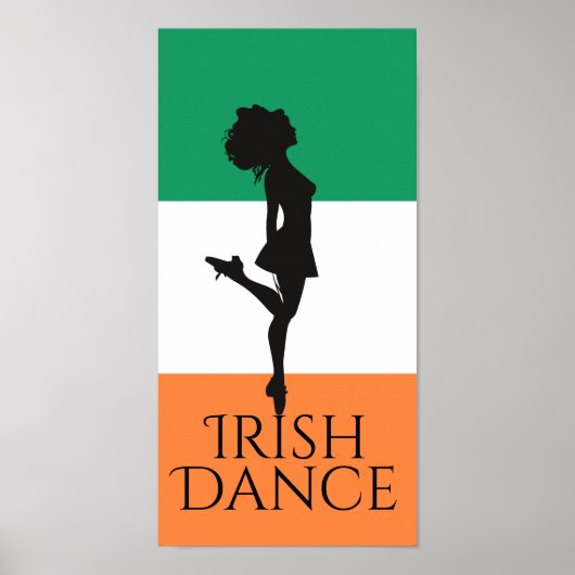 Ierse danseres en vlag van Ierland Poster (Voorkant)