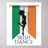 Ierse danseres en vlag van Ierland Poster (Voorkant)