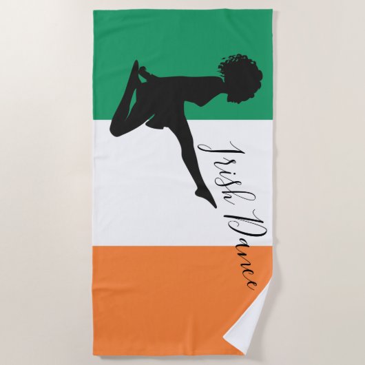 Ierse danseres en vlag van Ierland Soft Shoe Dance Strandlaken (Voorkant)