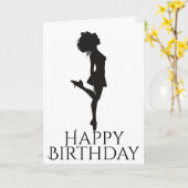 Ierse danseres hardschoen zwart - witte dansdag kaart (Gele Bloem)
