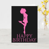 Ierse danseres hardschoen zwarte roze dans Birthda Kaart (Gele Bloem)