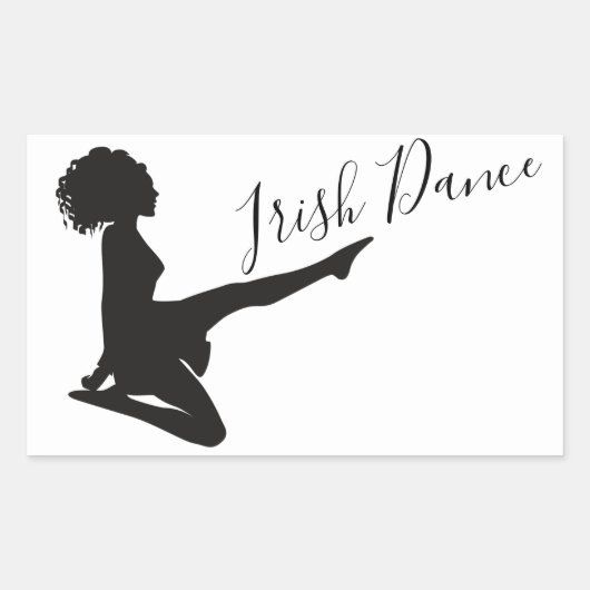 Ierse danseres Soft Shoe Dansend Black White Dance Rechthoekige Sticker (Voorkant)
