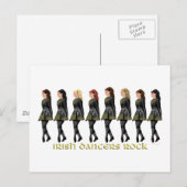 Ierse Dansers Rocken Briefkaart (Voorkant / Achterkant)
