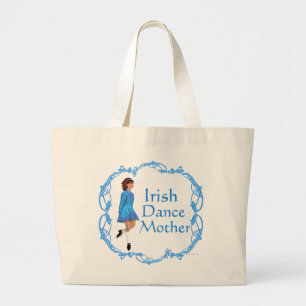 Ierse Dansmoeder - Blauw Grote Tote Bag