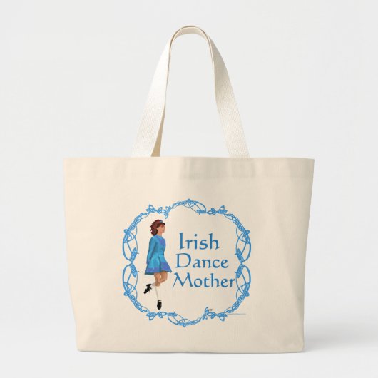 Ierse Dansmoeder - Blauw Grote Tote Bag (Voorkant)