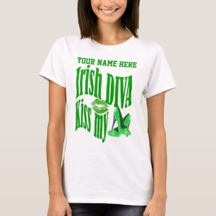 Ierse diva kus mijn schoenen t-shirt