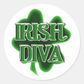 Ierse diva St. Patrick's Day Ronde Sticker (Voorkant)