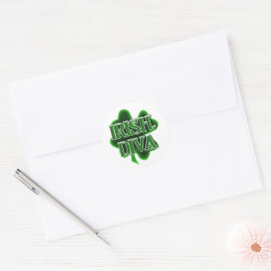 Ierse diva St. Patrick's Day Ronde Sticker