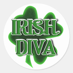 Ierse Diva St. Patrick's Day Ronde Sticker