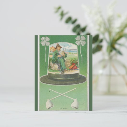 Ierse doedelzakspeler St Patricks Day Briefkaart (Staand voorkant)