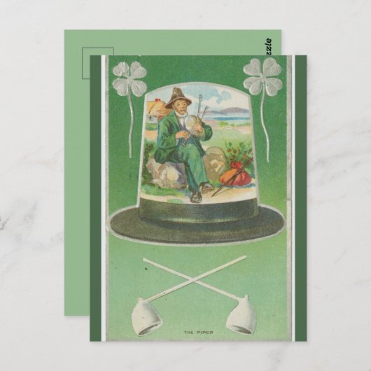  Ierse doedelzakspeler St Patricks Day Briefkaart (Voorkant / Achterkant)