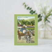 Ierse Donkey-kar en oude vrouw Briefkaart (Staand voorkant)