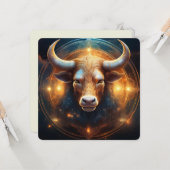 Ierse Donn Cúailnge Cooley stier Taurus Kunst Kaart (Voorkant / Achterkant in situ)