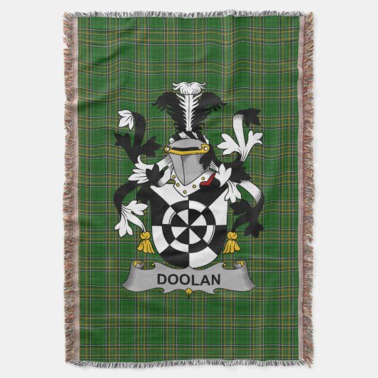 Ierse Doolan of O_Doolan Wapen Familie Crest Deken (Voorkant Verticaal)