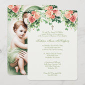 Ierse doop Mary Jesus Shamrocks Kaart (Voorkant / Achterkant)