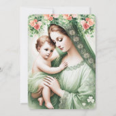 Ierse doop Mary Jesus Shamrocks Kaart (Achterkant)