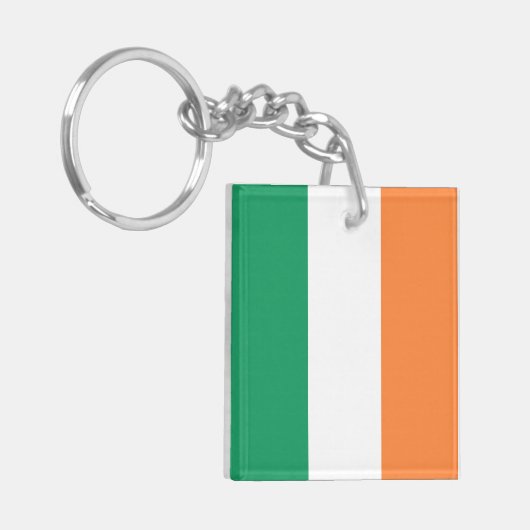 Ierse driekleur vlag patriottisch modern sleutelhanger (Voorkant Links)