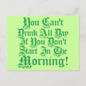 Ierse Drink Humor Briefkaart (Voorkant)