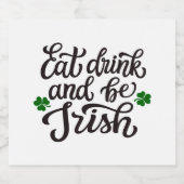 Ierse Drink Likeurfles Etiket (Enkel label)