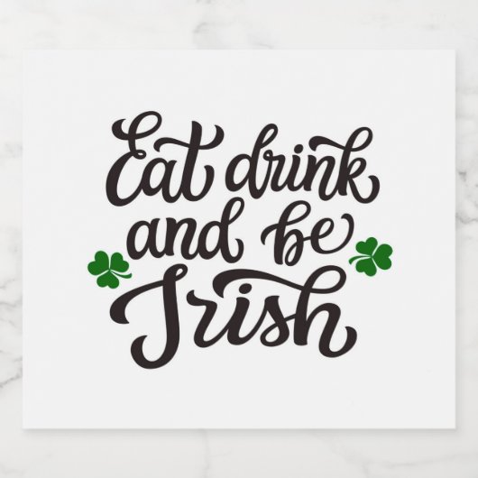 Ierse Drink Likeurfles Etiket (Enkel label)