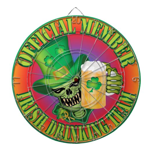 Ierse Drink teamschedel Dartbord (Voorkant)