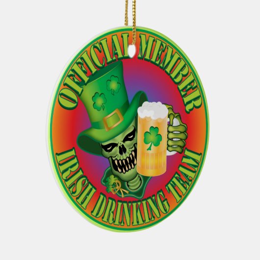 Ierse Drink teamschedel Keramisch Ornament (Rechts)